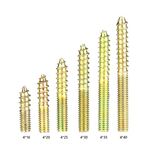 110pcs M4 Double Ended Screws, Dowel Screws Hanger Bolts for Curtain Pole Ends Furniture Connector, Stainless Steel Threaded Studs for Woodworking and Metal Applications
