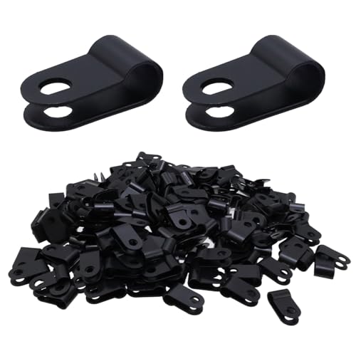 Antrader 1/5" Rope Light Clips with Stainless Steel Screws,Black,200Pcs - color: Black, size: 1/5 Inch
