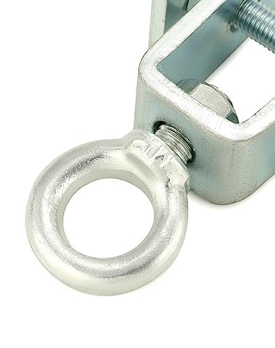 QWORK Steel I Beam Hanger, Steel Beam Clamp, Punch Bag Accessories for Beams, Adjustable from 2.5" to 7.5", 2 Pack