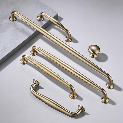 TUNNY 5 Pack Cabinet Handles-8.81"/224mm Screw Spacing Champagne Bronze Furniture Hardware Handles for Kitchen Cabinets Bedroom Dresser Wardrobe Cabinet Pulls - color: Champagne Bronze, size: 8.81"(224mm)Hole Center-5Pcs