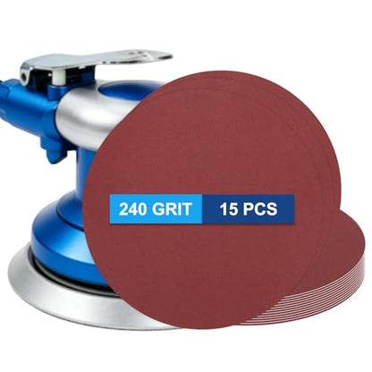 15 Pack 9 Inch PSA Sanding Discs 240 Grit Aluminum Oxide Red - size: 240 grit