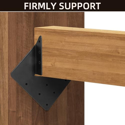 Hurricane Ties for Rafter, 12-Gauge Hurricane Tie for 2x4 Post(Inner 1.5x3.5), Heavy Duty Joist Hangers for Roofing Trusses Wood Timber Steel Connectors, Black with Screws 20 Pcs