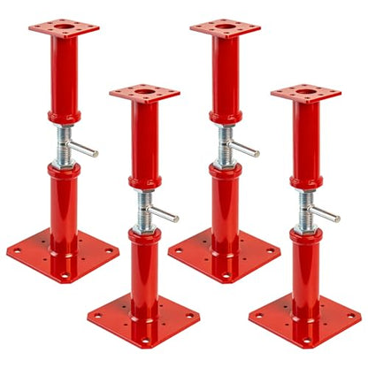 11"-22" Adjustable House Floor Jack, 11023 lbs Max Load Capacity Screw Jack - color: Red, size: 11-22 Inches(4 Pack)