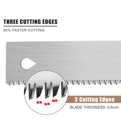 Mini Hand Saw, 6 Inch Flush Cut Saw 17 TPI Trim Saw for Woodworking Tools Small Projects