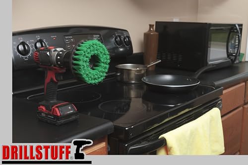 Countertop Cleaning Tools - Drill Brush Stain Remover - Oven Cleaning Kit - color: Green