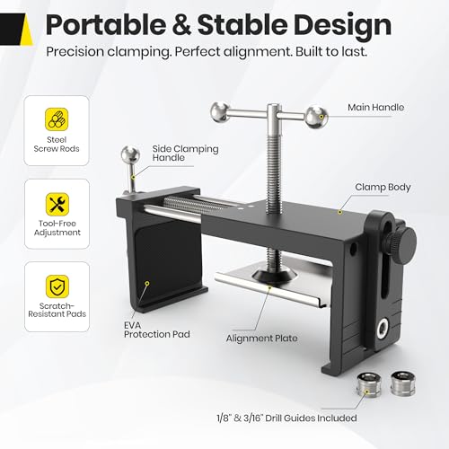 2 Pack Cabinet Clamps with Drill Guide, Face Frame Claw