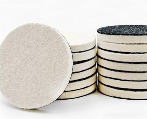 5 Pcs 5" Wool Felt Polishing Pads, Flocking Hook & Loop Back