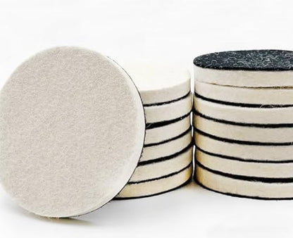 5 Pcs 5" Wool Felt Polishing Pads, Flocking Hook & Loop Back