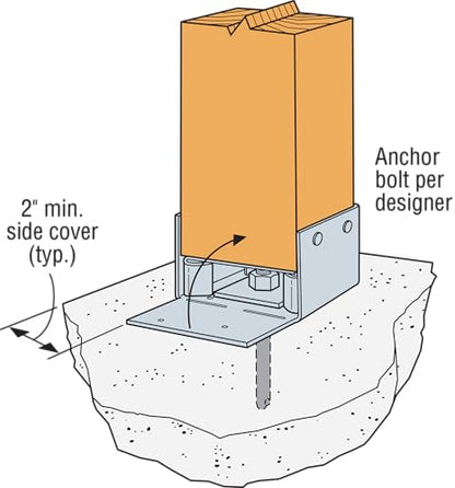 Simpson Strong-Tie ABW66Z ABW ZMAX Galvanized Adjustable Standoff Post Base for 6x6 - size: 1 Each