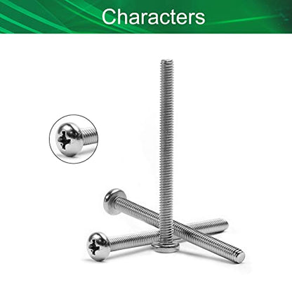 30Pcs M4-0.7 x 50mm Pan Head Phillips Machine Screws - size: M4 x 50mm