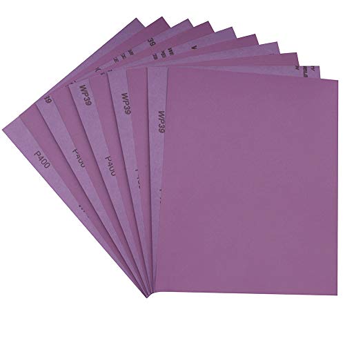 Sandpaper 60 Grit,Wet Dry Sanding Sheets,High Performance White Fused Alumina Abrasive Sand Paper for Wood Furniture Finishing,Metal Grinding,Automotive Polishing,9 x 11 Inch,10-Pack