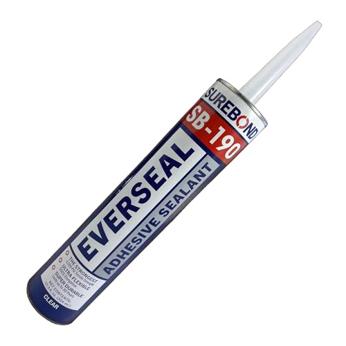 SureBond SB190 Industrial-Strength, Exterior Grade, Clear Adhesive for Roof Snow Guards, Heat Cable Roof Clips, and General Construction Adhesives, 2,000 PSI Tensile Strength, 1pc