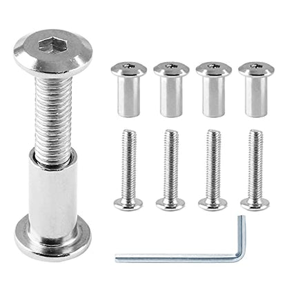M6x30mm Hex Drive Socket Cap Bolt, Silver, 10 Pair (20 Piece) - color: Silver, size: M6x30mm