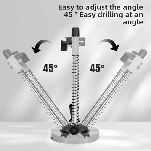 Drill Guide, Multi Angle Press Portable Drill Guide Attachment, Adjustable Precision Drilling Jig Attachment for Drilling Angled or Straight Holes, for Woodworking