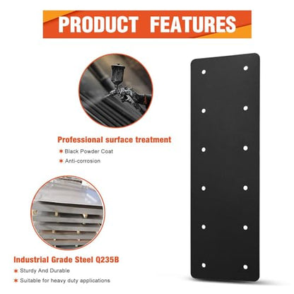 Straight Steel Plate 2PCS,15.7"x5" Mending Plate for Repair Framing - style: I Shape (15.7)