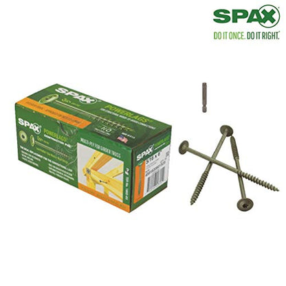 SPAX 5/16" x 6-3/4" Exterior Washer Head Structural Wood Lag Screws Powerlags Torx T-Star (50 EA) Bit Included Heavy Duty Rust Resistant - size: 5/16 x 6-3/4"
