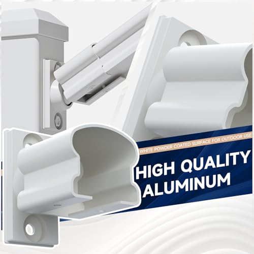 Egadis 4 Pack Modular Aluminum Adjustable Railing Bracket, White - color: White Universal Adjustable Bracket - 4x Pack