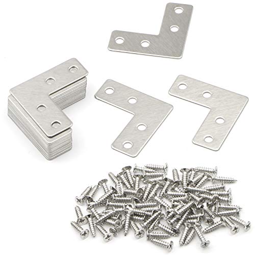 20 Pack Stainless Steel L Bracket Corner Brace, 40x40mm - style: L Shape
