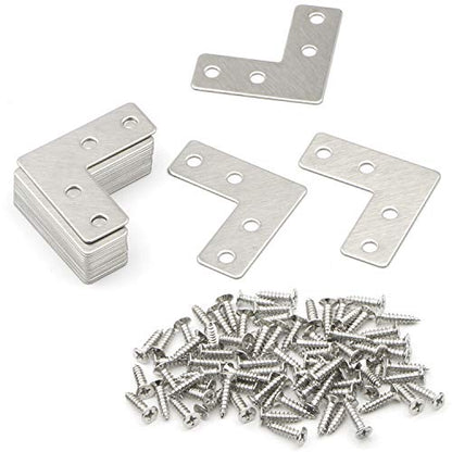 20 Pack Stainless Steel L Bracket Corner Brace, 40x40mm - style: L Shape