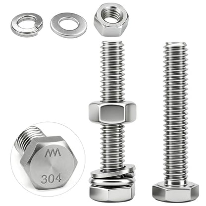 20 Sets 1/4-20x2 Bolt and Nut Set, Flat & Lock Washers Included,80PCS - size: 1/4-20x2" 20sets