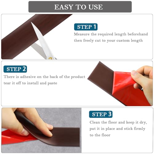 LSGCQ Vinyl Floor Transition Strip Self Adhesive 2" Wide, Wood Grain - color: Red Oak, size: 5cm, 3.28FT