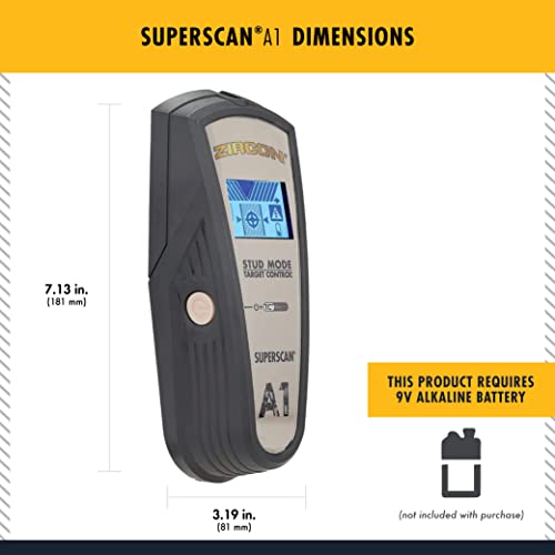 Zircon SuperScan A1 Advanced Stud Finder with Target Control and StudScan Mode - style: A1