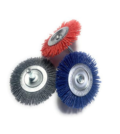 Signi 12 Pack Nylon Bristle Filament Abrasive Brush Drill Wheel and Cup Brush Set with 1/4 Inch Shank, Surface prep Remove Rust/Corrosion/Paint (2.5" Wheel, Straight Shank) - style: 2.5" wheel