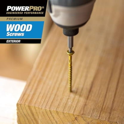 Power Pro Exterior Wood Screws, #8 x 2in, 5lb Box, 709 Pieces, Bronze - color: Bronze, size: #8 x 2"