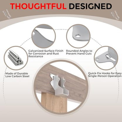 50 Pcs 2x4 Joist Hangers for Wood,18 Gauge Metal Face Mount Joist Hangers, Lu24 Joist Hangers Galvanized, Hurricane Ties for Rafter, Rafter Brackets 2x4 for Deck,Floor,Roof Overhang and Ceiling Joist - size: 50 Pcs 2x4 Joist Hanger, style: Silver