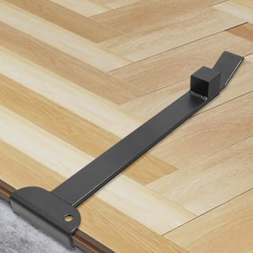 Heavy Duty Pull Bar and Pry Bar, 17" Professional Pull Back Hook, Wear Resist Floating Floor Installation Tool, Rust Proof Wood Board Pry Bar for Laminate Flooring Installation