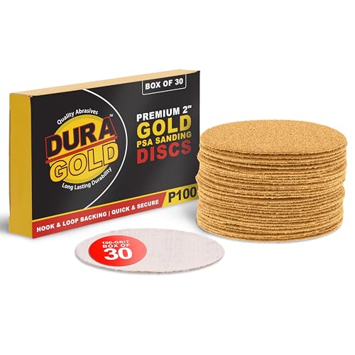 Dura-Gold Premium 2" Gold Hook & Loop Sanding Discs - 100 Grit (Box of 30) - size: 100-Grit