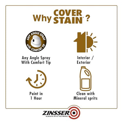 Zinsser Cover-Stain Oil-Base Primer-Sealer Spray, White