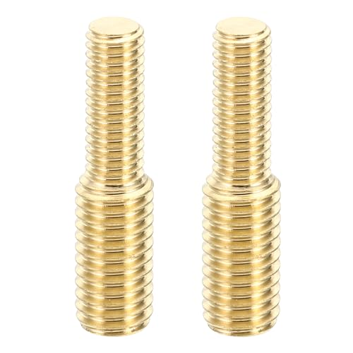 PATIKIL M6x16mm to M8x16mm Double End Threaded Stud Screw Bolt, 2 Pack Brass Rod Bolts Thread Reducer Adapter for Furniture Fastener, Hardware Connector - size: M6x16mm to M8x16mm