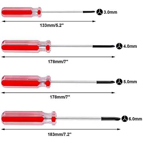 Uenhoy 4 Pcs Tri-Wing Magnetic Screwdriver Set Y-Tip 3mm 4mm 5mm 6mm - size: Triwing Head