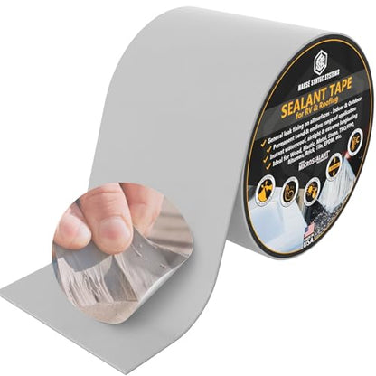 HSS Sealant Tape with MicroSealant Gray 4 inch x 50 feet RV & Roof Repair - color: Gray, size: 4" x 50'