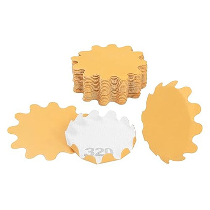 Flex Edge Gold 2 Inch Hook and Loop Sanding Discs 2 Inch 320 Grit 25 Pack - size: 2", style: 320 Grit