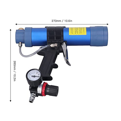 Sausage Silicone Caulking Glue Gun,310ml 1/4in Pneumatic Glass Glue Gun With Pressure Gauge Silicone Gun Pneumatic Sausage Caulking Gun Glass Glue Sealant Gun
