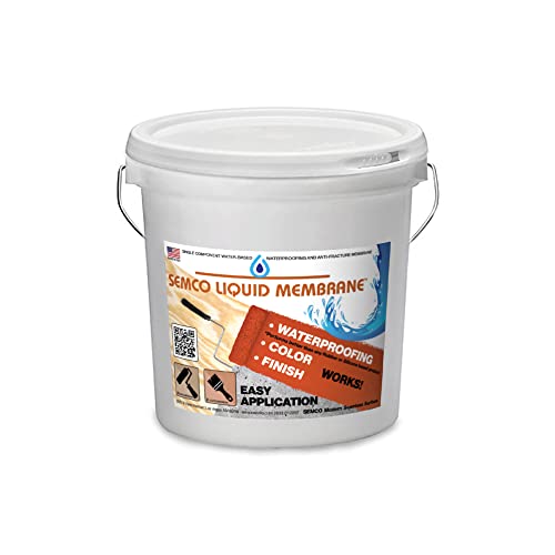 SEMCO Liquid Waterproofing Membrane - Water-Based Roofing, Leak, Crack, Deck, Flooring - Protector Coating for Exterior & Interior Surfaces, Metal, Wood, Masonry - USA Made, 1 Gallon (Black Pearl) - style: Black Pearl