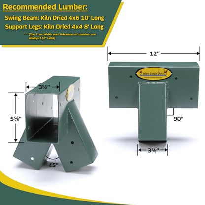Eastern Jungle Gym 2 Easy 1-2-3 A-Frame Brackets & 1 Middle Bracket, Green - style: 2 A-Frame Brackets + A-Frame Middle Bracket