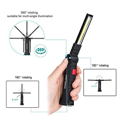 LHOTSE Rechargeable LED Work Light/Flashlight for Mechanic(1 Pack) - color: Black 1 Pack