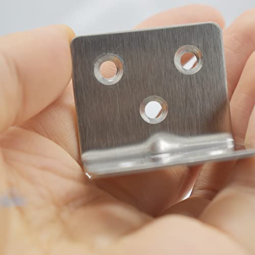80Pcs 1.2”x1.2”Stainless Steel Corner Bracket 1.5”Wide Small Angle Bracket - size: 80PCS, style: Silver