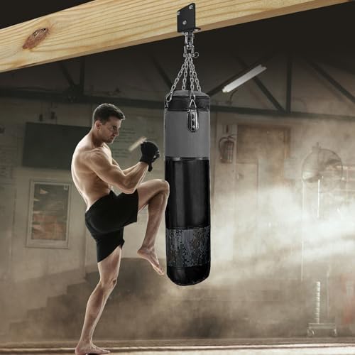 SELEWARE Heavy Duty Punching Bag Hanger, Steel I Beam Clamp for Heavy Bag - color: D: Beam Mount Punching Bag Hanger with Chain