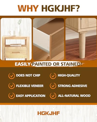 HGKJHF2 inch x 50foot roll pre Coated with hot melt Adhesive Solid Wood Flexible Veneer Edging, Simple Iron Solid Tape for Cabinet Repair and Furniture Repair (No(4)-Red Oak, 2in*50ft) - color: Red Oak, size: 2in*50ft*50ft