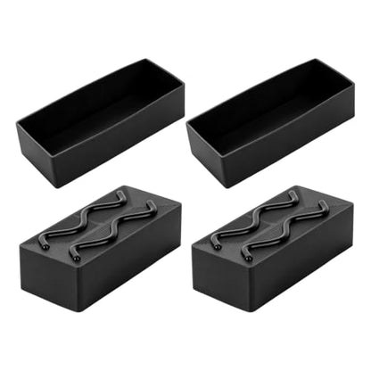 Gosknor 4pcs 2x4 Wood Post End Caps, Rectangle Silicone Leg Covers(Black)