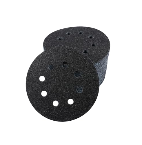 50 Pcs 5 Inch 8 Hole 80 Grit Wet and Dry Sanding Discs, Round Hook and Loop Disc Sandpaper for Random Orbital Sanders - style: 80 Grit