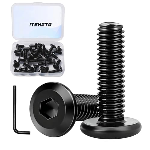 5/16-18 Bolt, 5/16-18 x 2-1/2" Flat Head Hex Socket Cap Screws Bolts, Black Oxide 304 Stainless Steel 18-8 Furniture Bolts, Fully Threaded, Bright Finish with Hex Spanner (10 Pcs) - size: 5/16-18 x 2-1/2" (10 Pack)