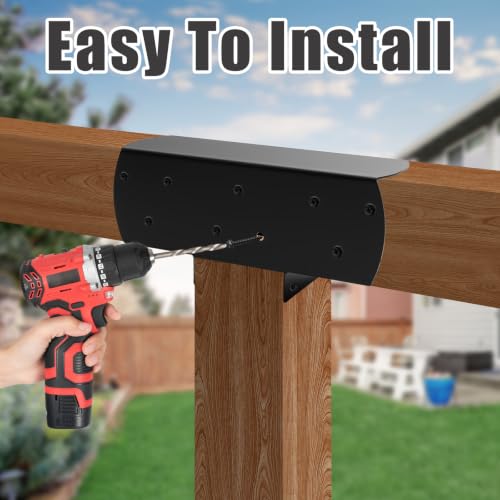 2 Pcs 4"x 4" 3-Way Pergola Bracket(Actual Fit: 3.6"x3.6") Post - size: 3-Way 4x4 Inch - 2 Pcs