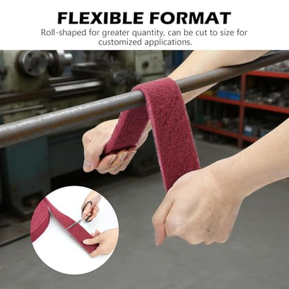 Maroon General Purpose Scuff Pads, Scuffing, Scouring Pad, Sanding, Paint Primer Prep Scratch - Surface Preparation Pad Car Auto Body Woodworking 7447-Premium, 2 Inches * 30 Feet - color: Maroon, style: 2 Inches * 30 Feet