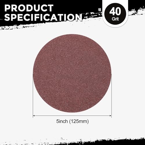 10Pcs Sanding Discs 5Inch 40Grit Hook and Loop Sandpapers Red - size: 5 Inch(40 Grit)