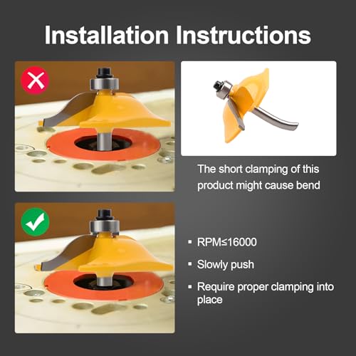 3PCS 1/4" Shank Router Bit Set,Raised Panel Cabinet Door Making Router Bits - style: 3Pcs 1/4" Shank (Tenon Joint Cutter Diameter: 1-3/4")
